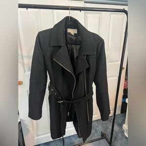 Michael Kors, Black Wool Belted Coat